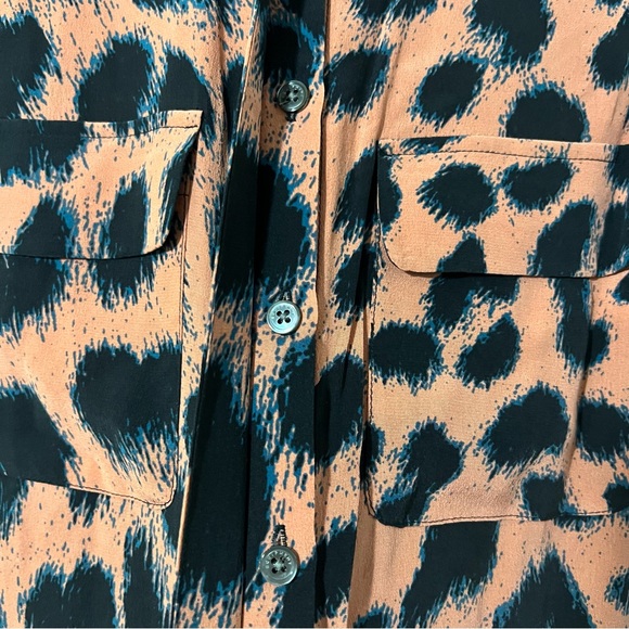 Equipment Animal Print Silk Button Down Shirt Dress Sleeveless Tegan Midi Sz XS - Picture 3 of 7